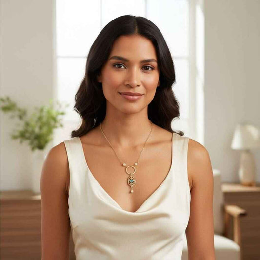 14 K Gold-Filled Hammered Open Circle Filigree Necklace