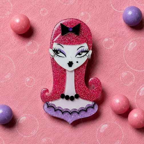 Bubblegum Boo Spooky Doll Brooch by Miss Fluff x Lipstick & Chrome