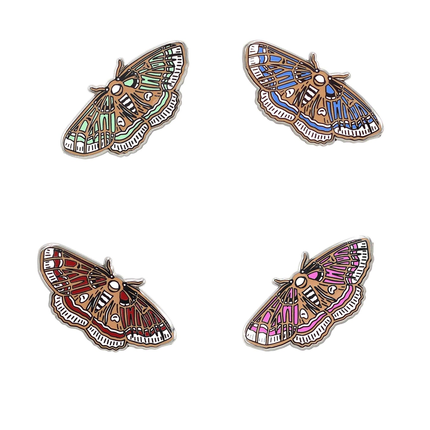 Moth Pin - Occult Luna Moth / Butterfly Enamel Pin in 4 Colors