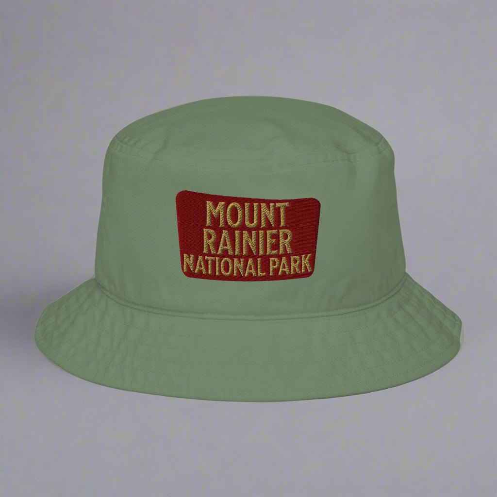 Mount Rainier National Park Sign Organic Bucket Hat