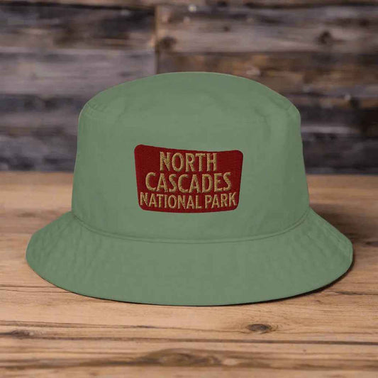 North Cascades National Park Organic Embroidered Bucket Hat