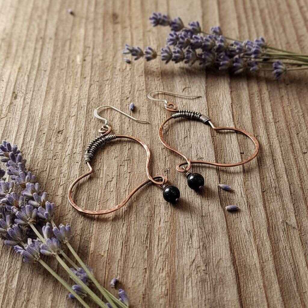 Sculpted Copper Butterfly Wing Abuse Survivor Earrings