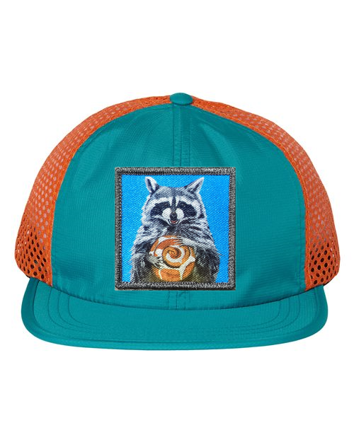 Wide Set Mesh Cap Orange/ Teal