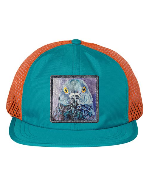 Wide Set Mesh Cap Orange/ Teal