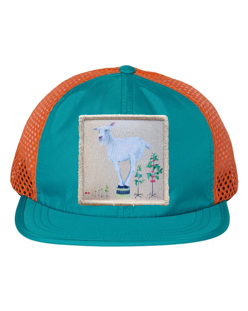 Wide Set Mesh Cap Orange/ Teal