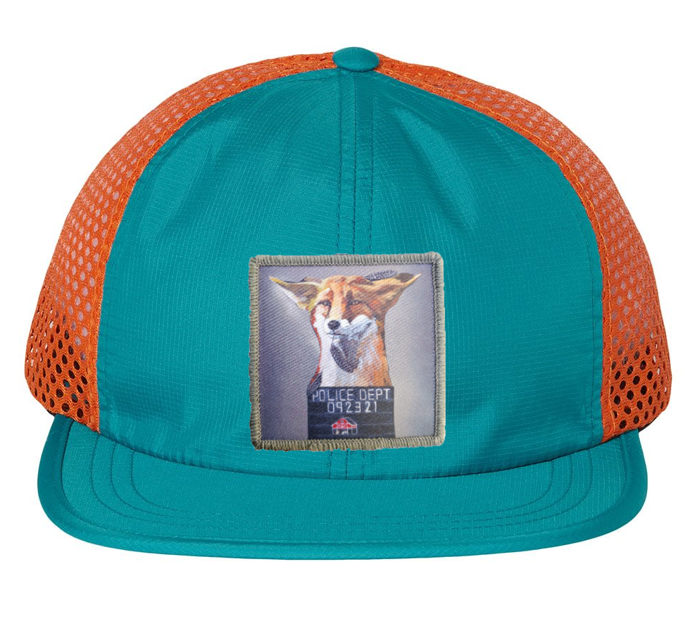 Wide Set Mesh Cap Orange/ Teal