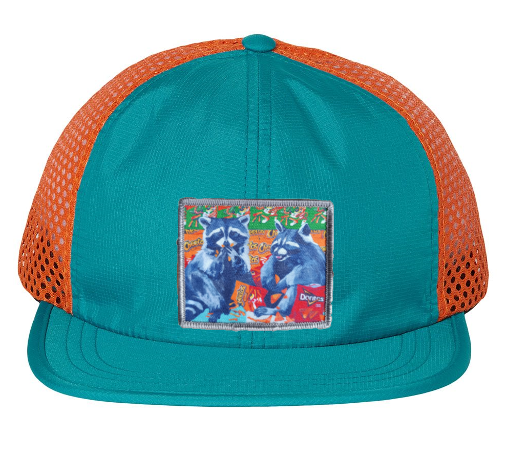 Wide Set Mesh Cap Orange/ Teal
