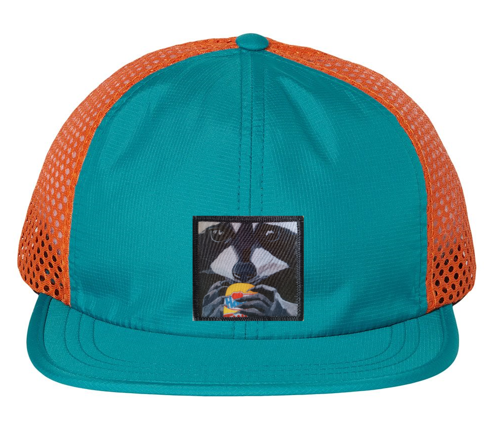 Wide Set Mesh Cap Orange/ Teal