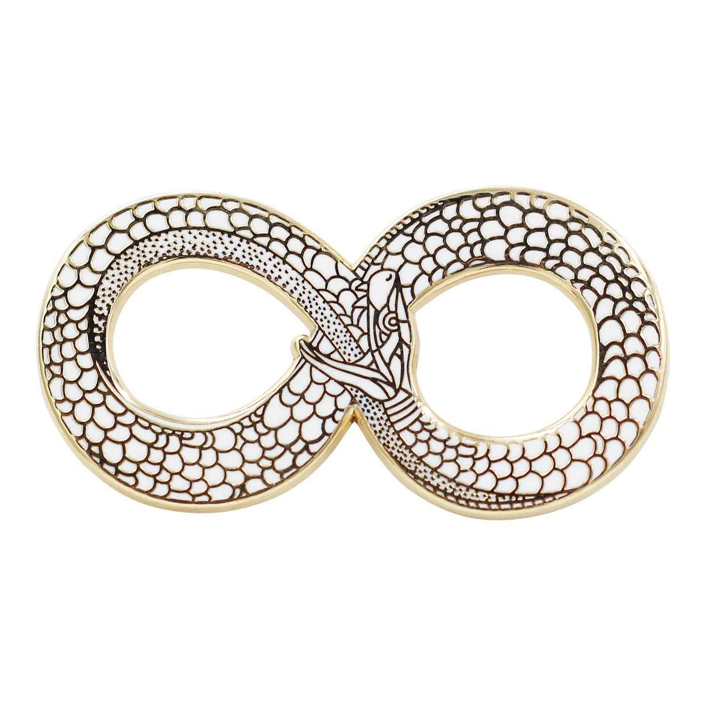 Ouroboros Enamel Pin – Occult Snake Pin with Real Gold