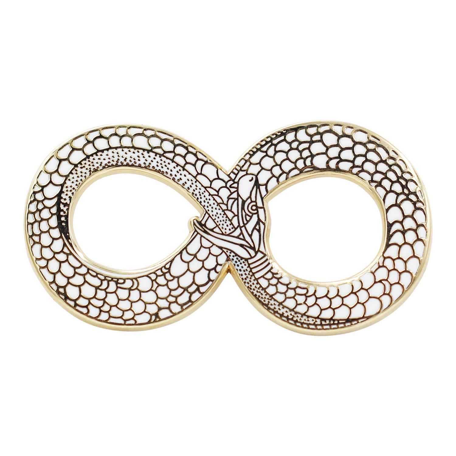 Ouroboros Enamel Pin – Occult Snake Pin with Real Gold