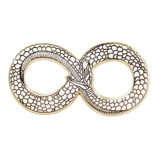 Ouroboros Enamel Pin – Occult Snake Pin with Real Gold