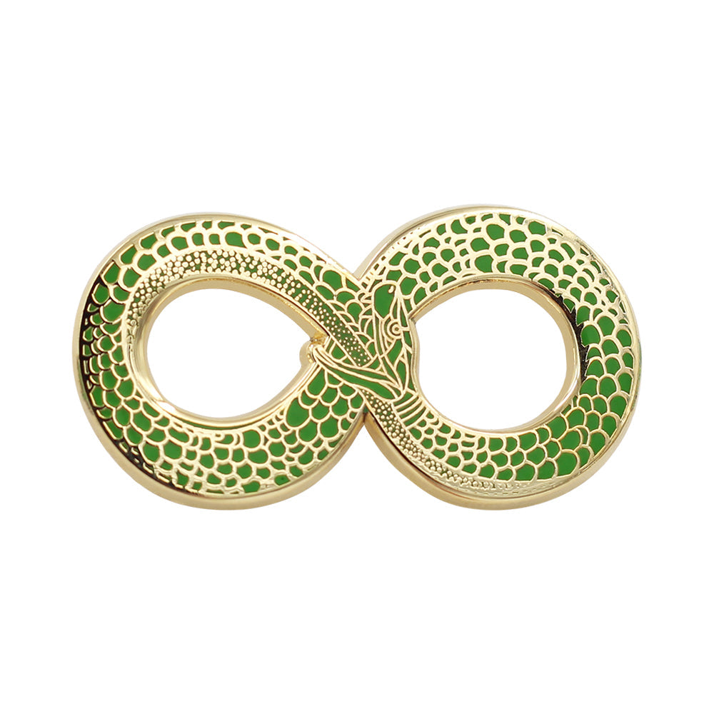 Ouroboros Enamel Pin – Occult Snake Pin with Real Gold