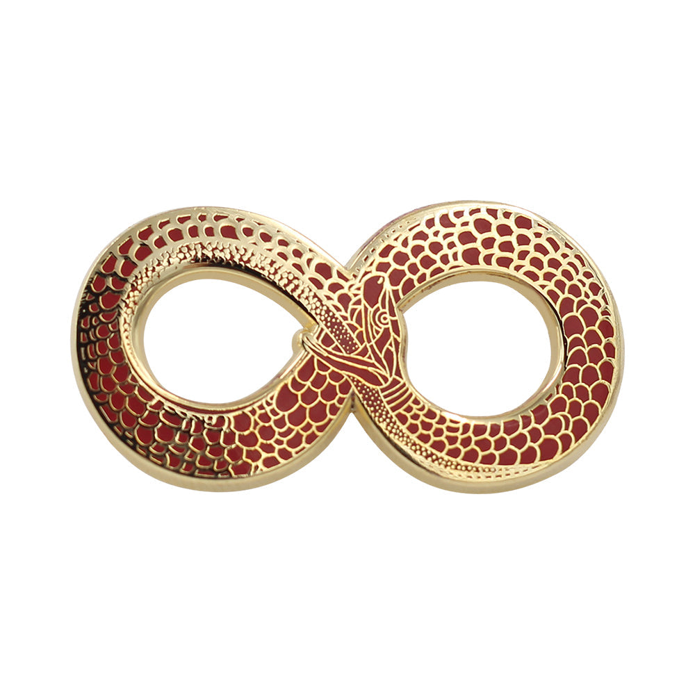 Ouroboros Enamel Pin – Occult Snake Pin with Real Gold