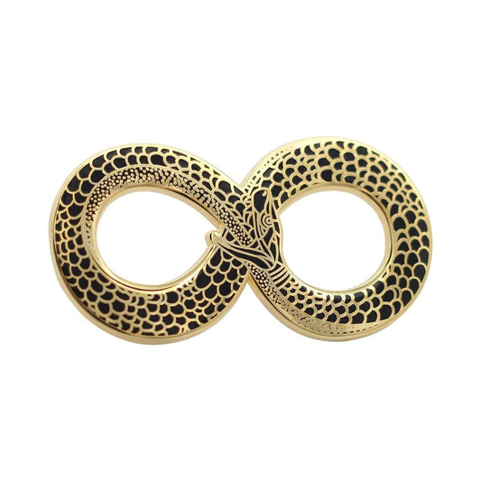 Ouroboros Enamel Pin – Occult Snake Pin with Real Gold