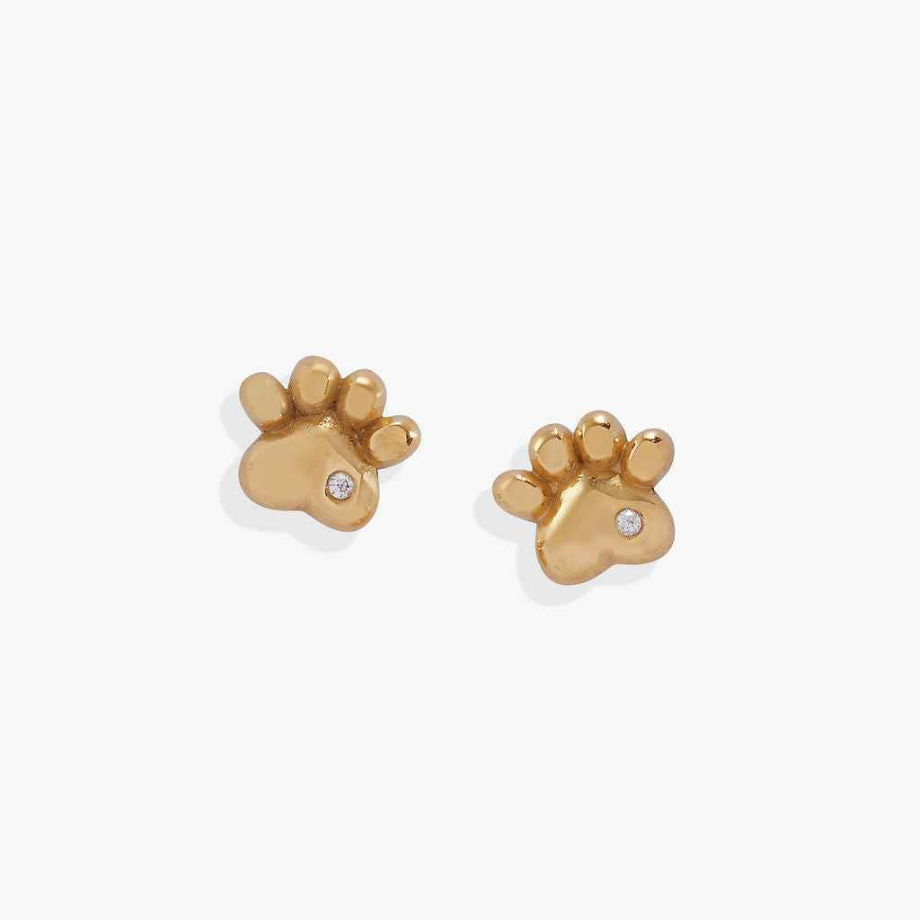 Crystal Paw Mini Stud Earrings