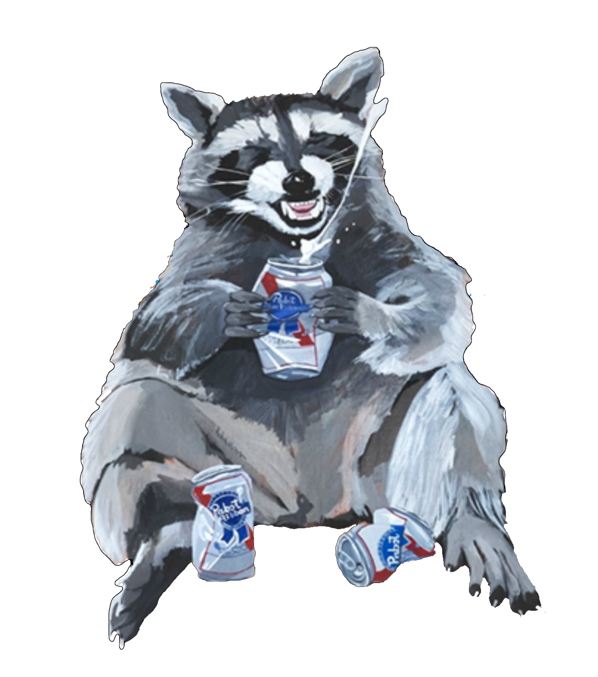 Beer Bandit Raccoon Sticker