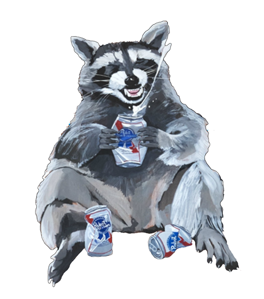 Beer Bandit Raccoon Sticker