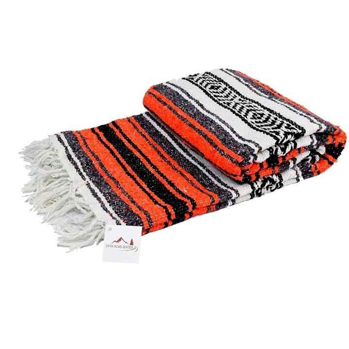 Orange & Black Mexican Falsa Blanket