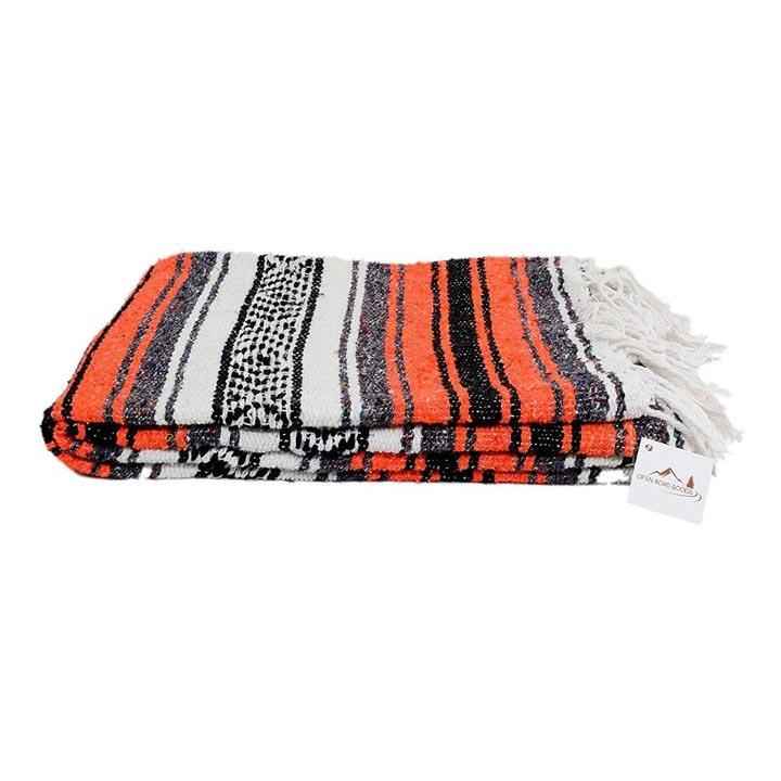 Orange & Black Mexican Falsa Blanket