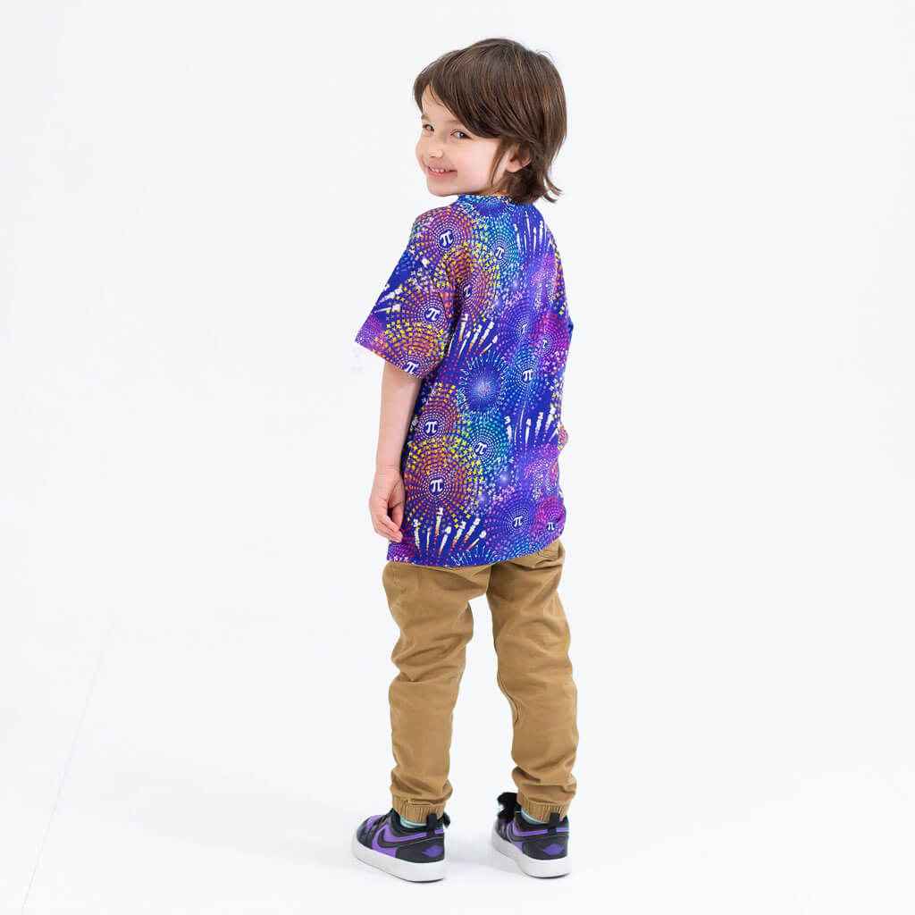 "Pi-rotechnics" Pi Fireworks Henley Short Sleeve Tee
