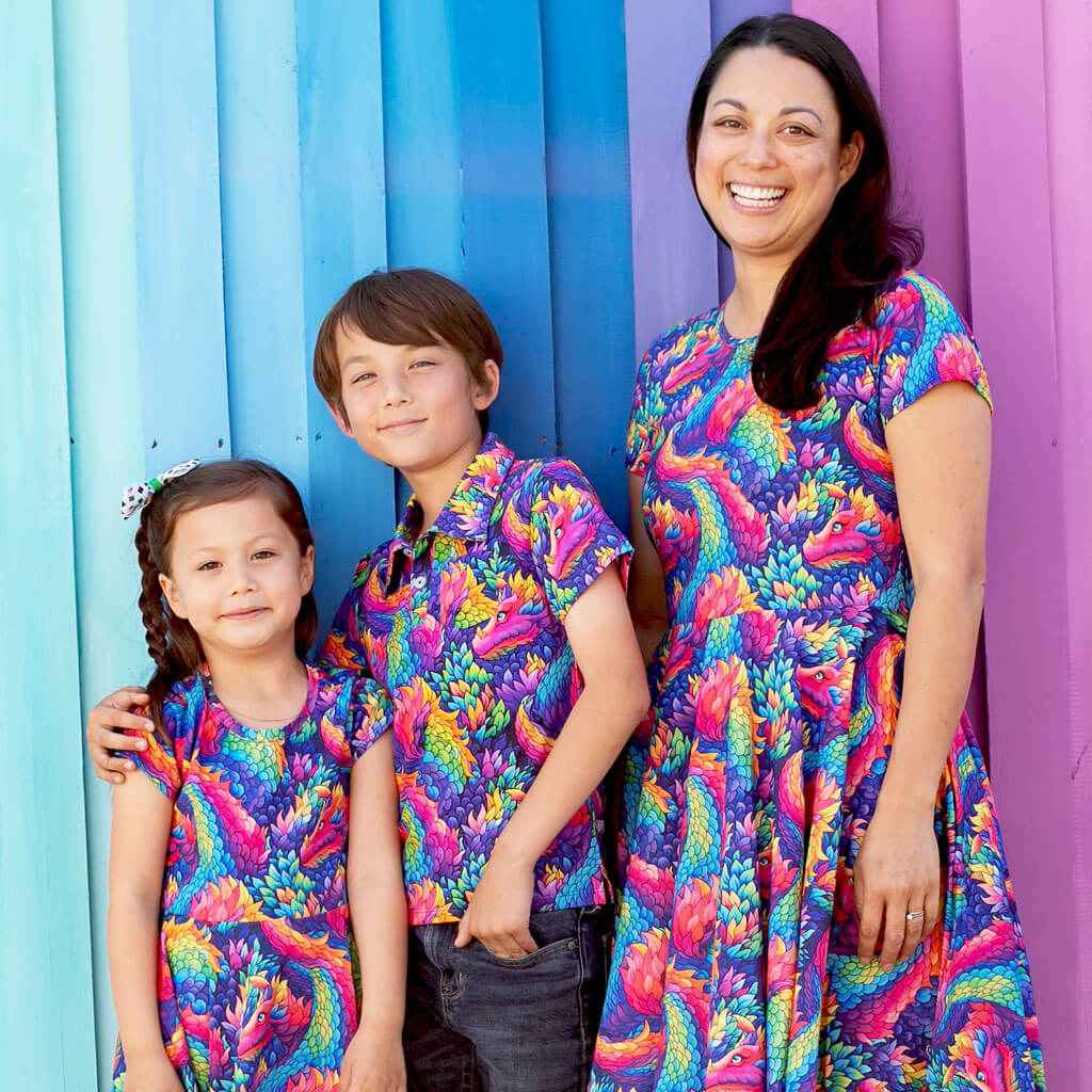 Rainbow Scales Dragons Short Sleeve Polo Shirt