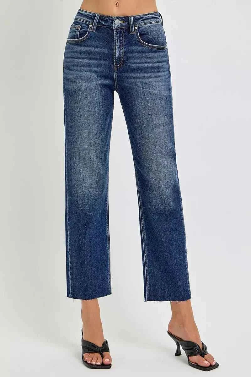 RISEN High Rise Slim Barrel Jeans