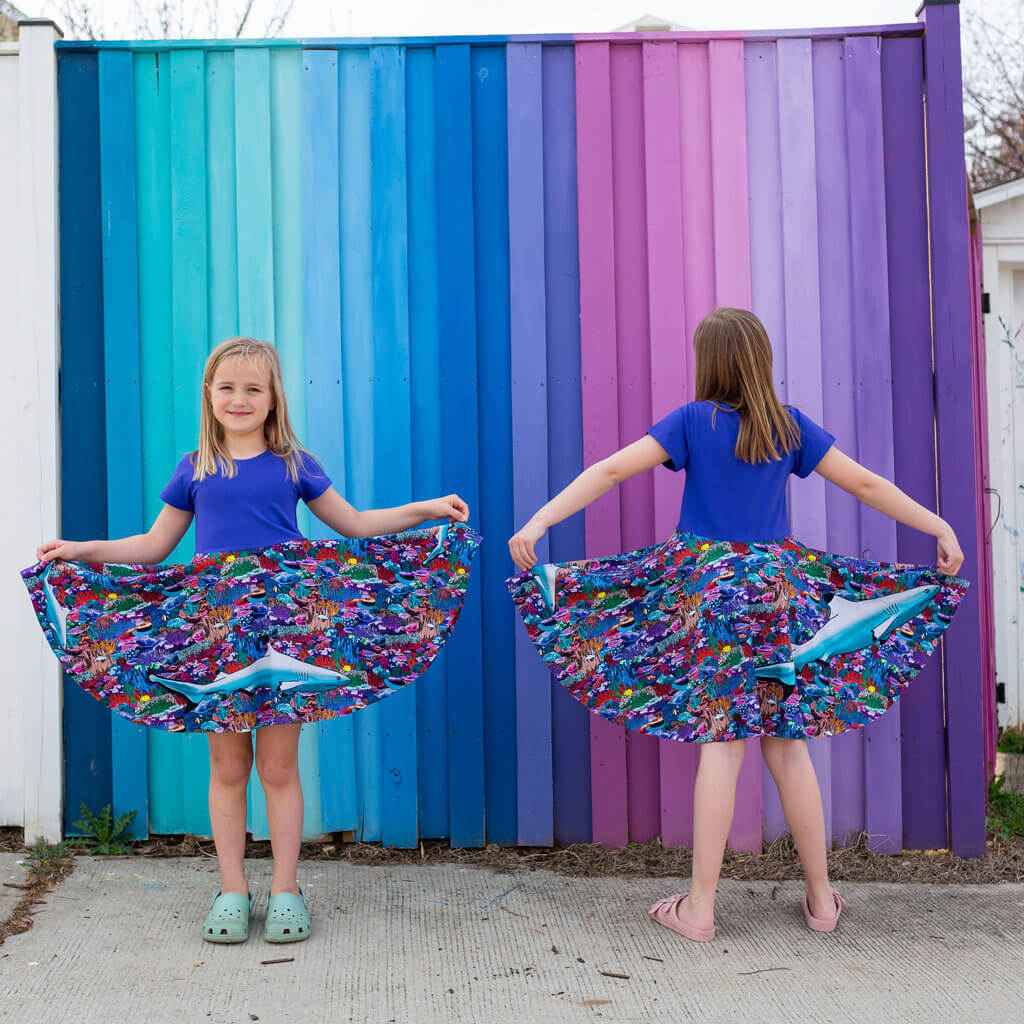 "Chomping Grounds" Shark Reef Super Twirler Dress with Pockets