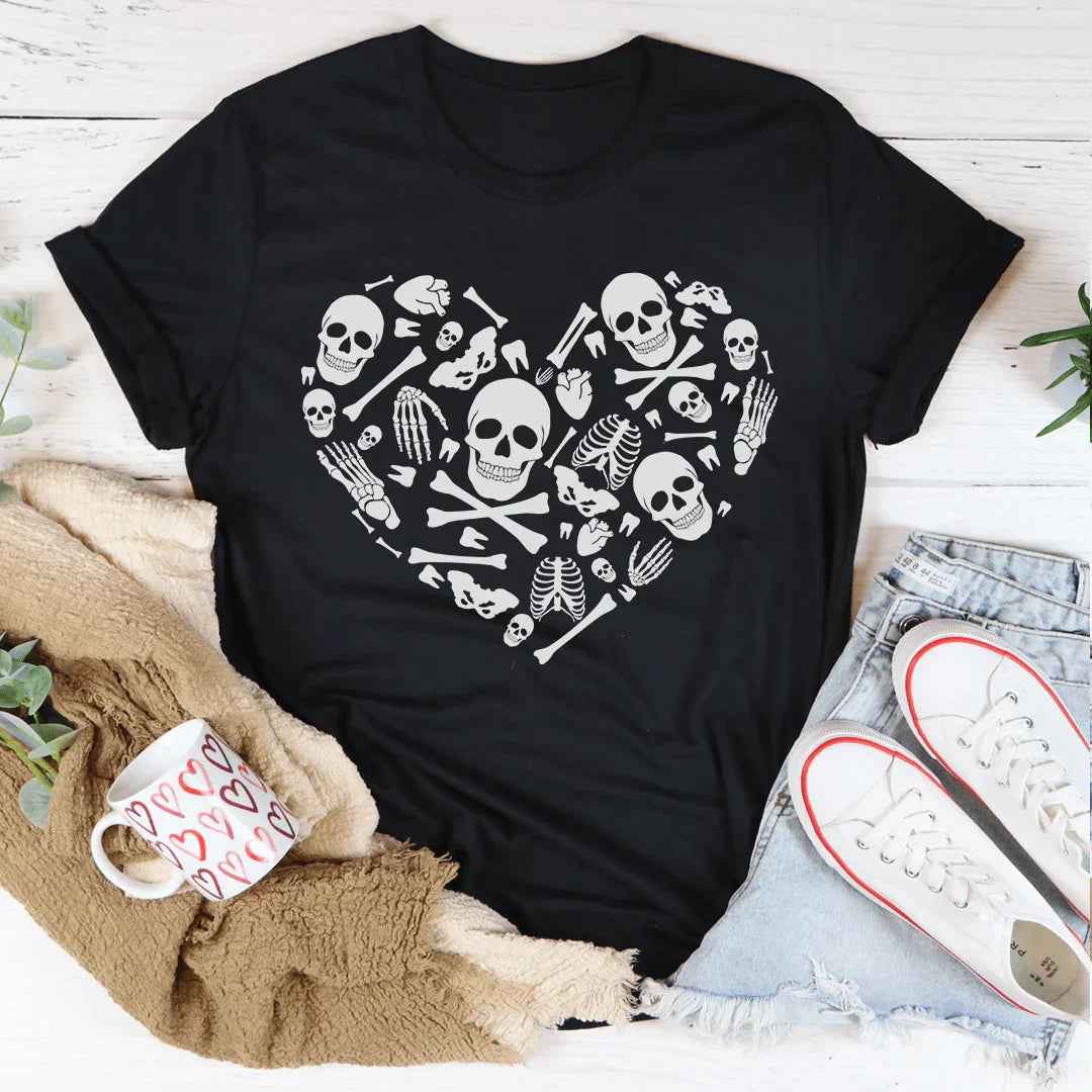 Skeleton Bones Heart Tee