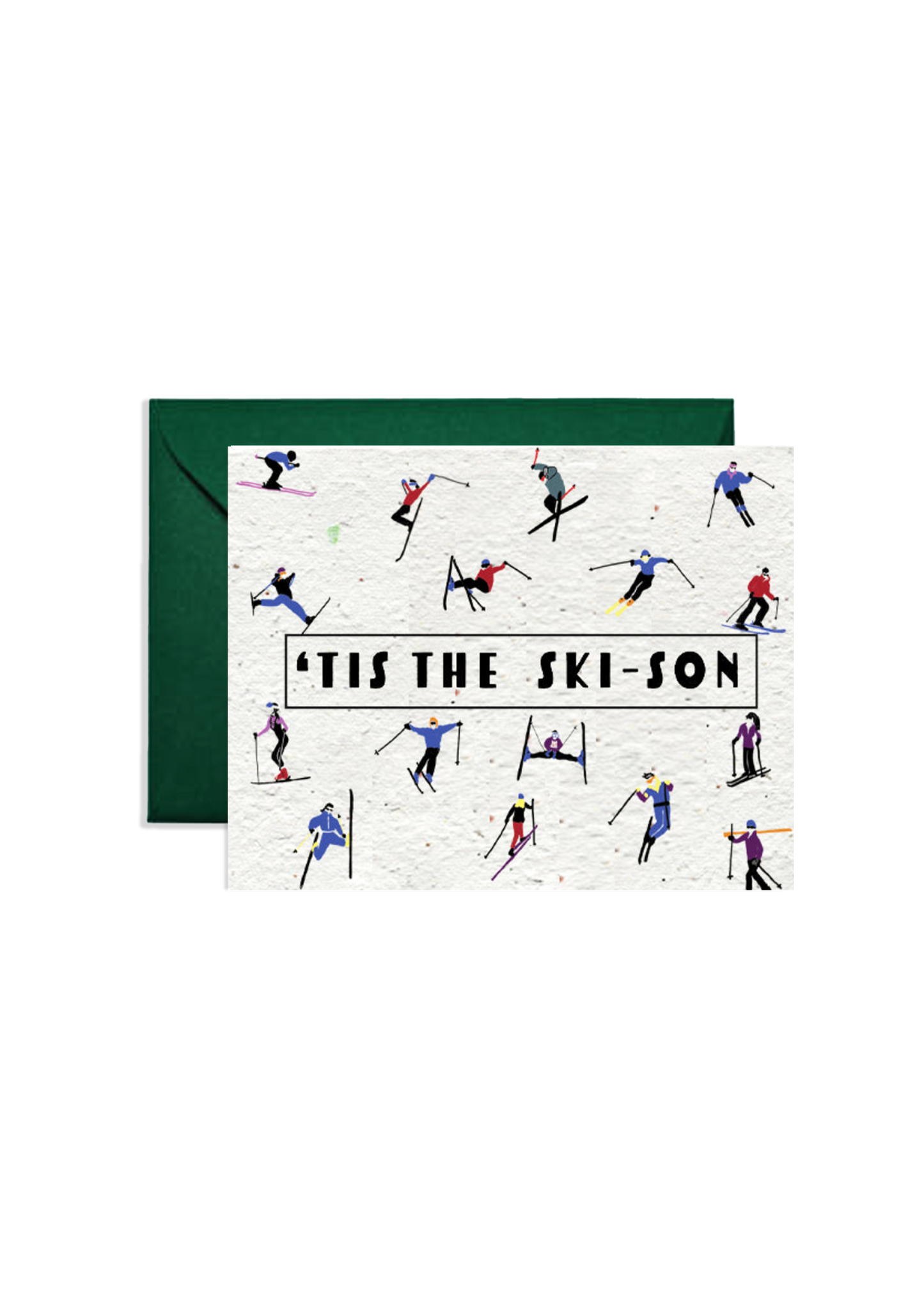 Skiing Adventure Wildflower Seed Paper Greeting Card