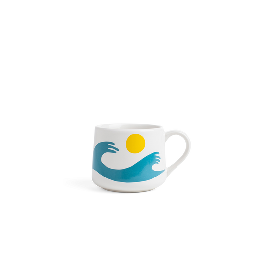 Ty Williams - Blue Waves - 12oz Crescent Mug