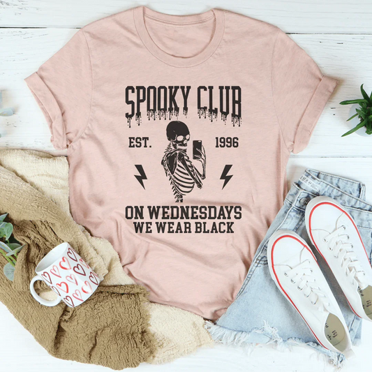 Spooky Club Est 1996 On Wednesdays We Wear Black Tee