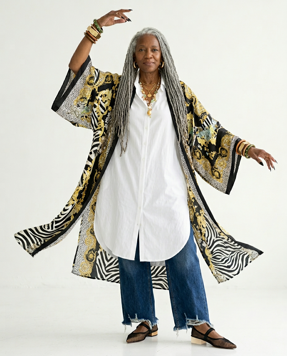 Wild Heart Printed Maxi Kimono