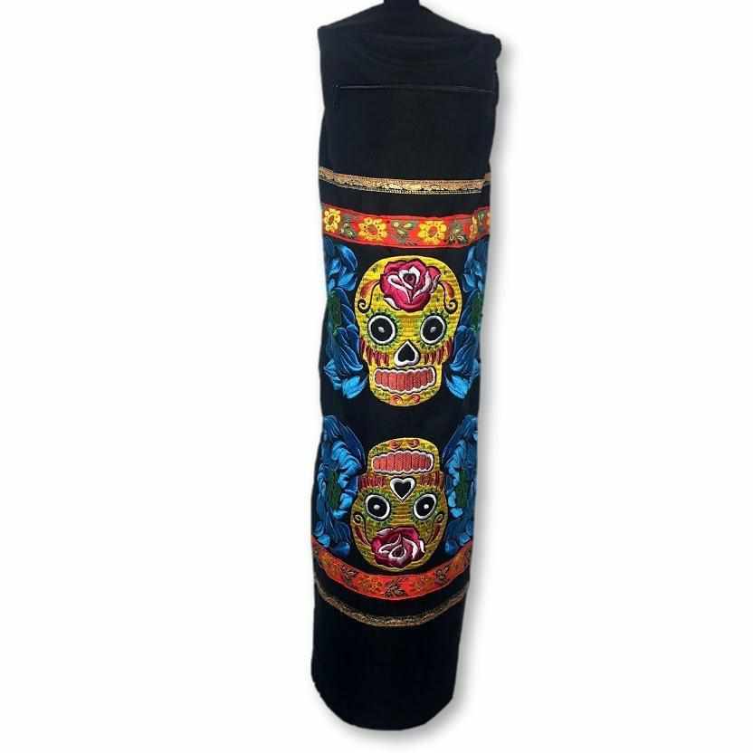 Sugar Skull Embroidered Yoga Bag - Thailand