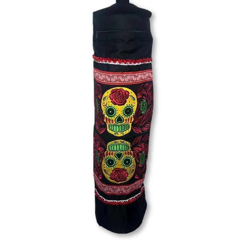 Sugar Skull Embroidered Yoga Bag - Thailand