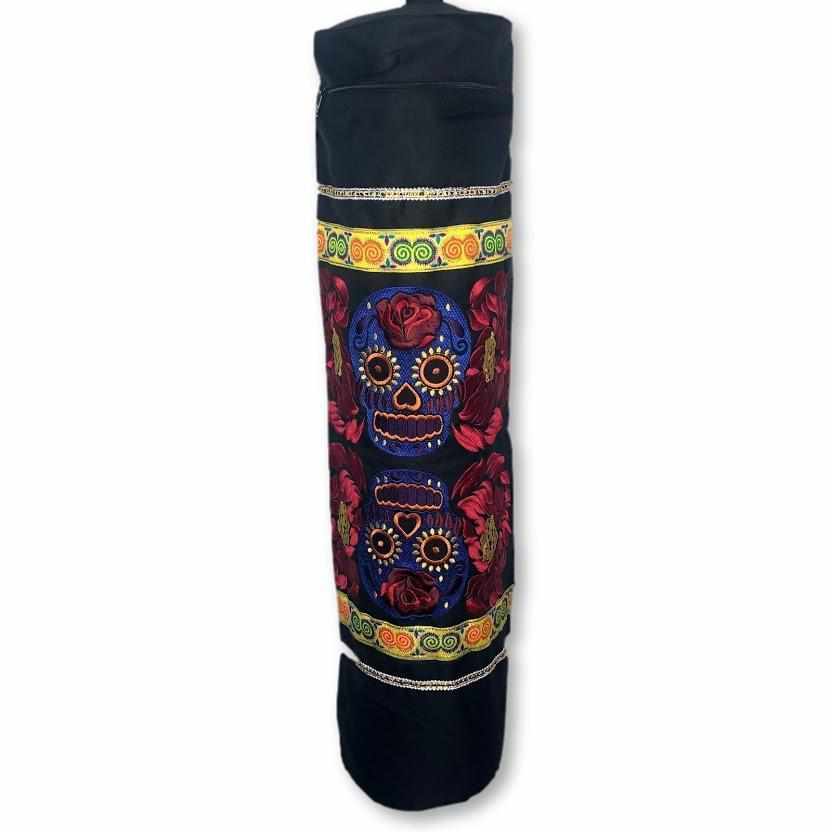 Sugar Skull Embroidered Yoga Bag - Thailand