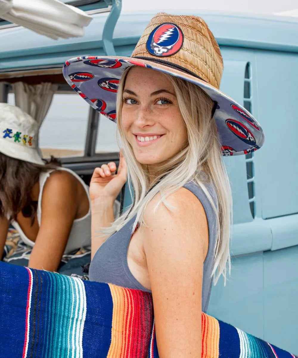 Peter Grimm Grateful Dead SYF (Steal Your Face) - Rye Straw Lifeguard Hat