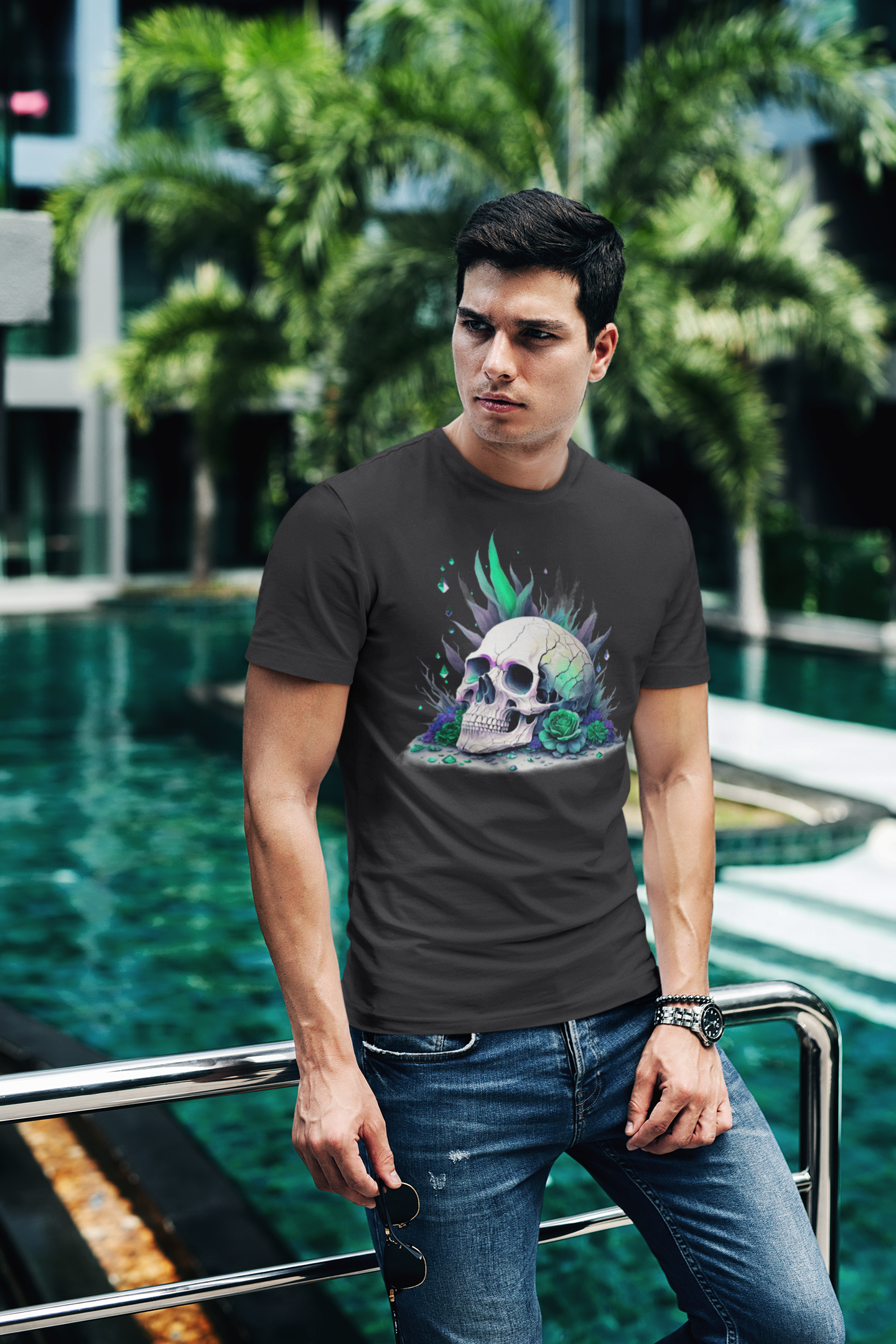 Neon Skull Graphic Tee