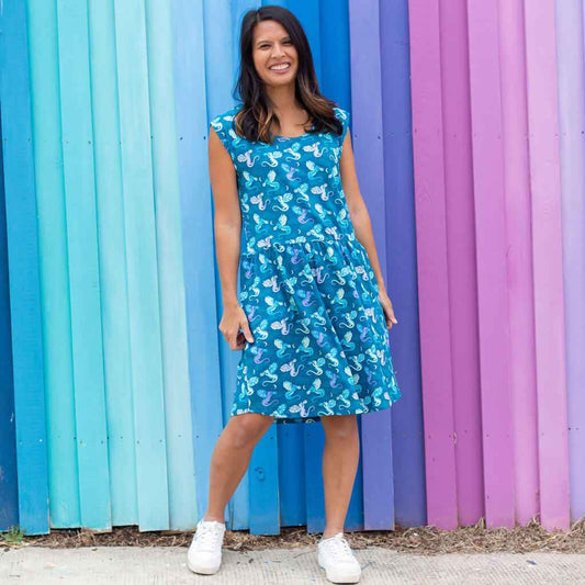 Adult "Slay All Day" Dragons Cap Sleeve Dress with Pockets