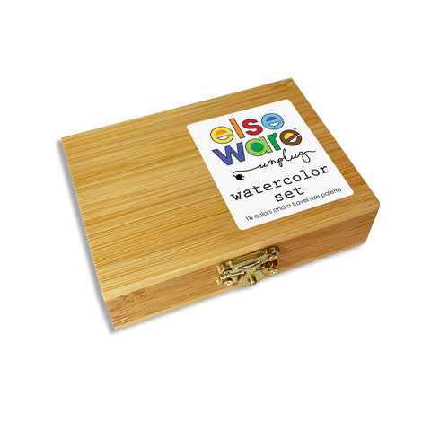 Watercolor Travel Set | Bamboo Case, Brushes, & Paper Pad