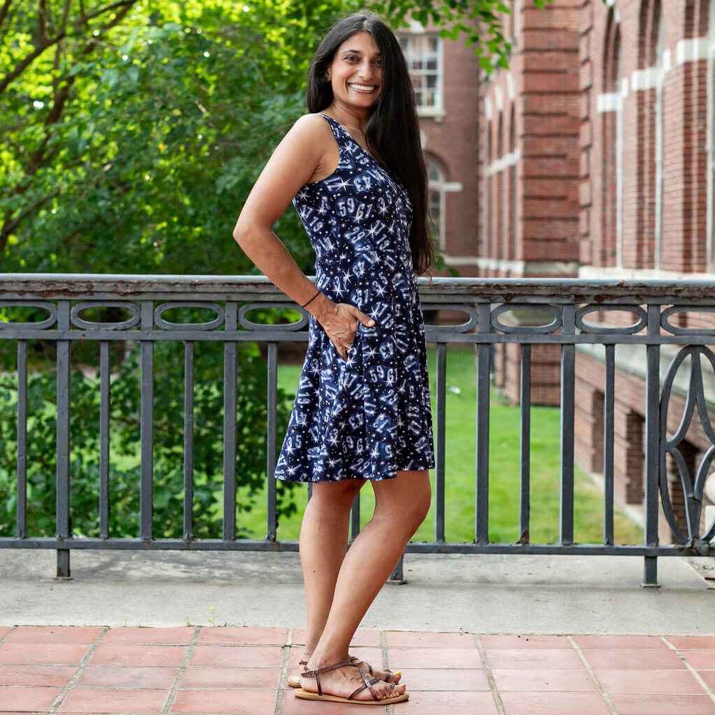 Adult Twin Prime Numbers Sleeveless Dress with Pockets
