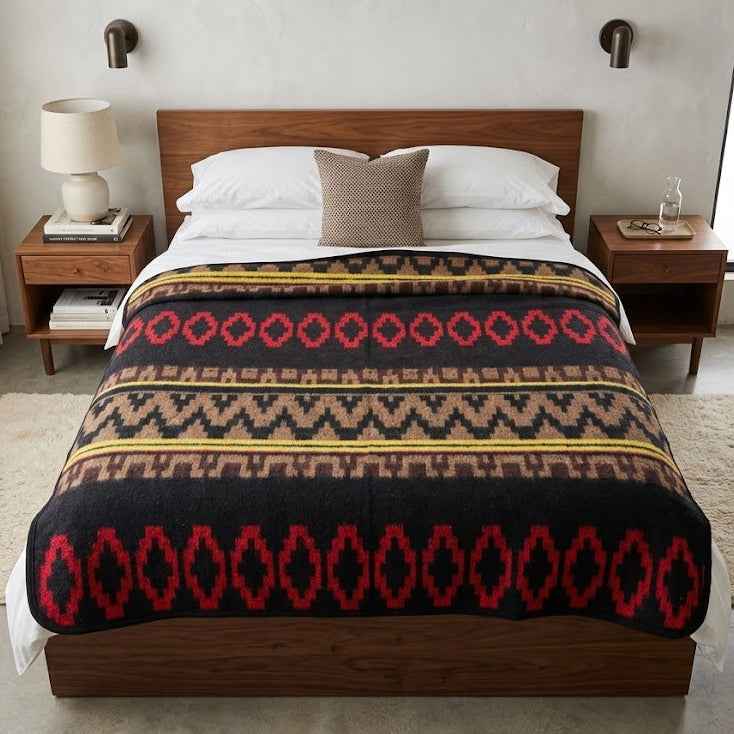 Crimson Ultra-soft Mexican Blanket