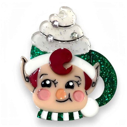 Jolly Jingler Elf Mug Brooch by Lipstick & Chrome