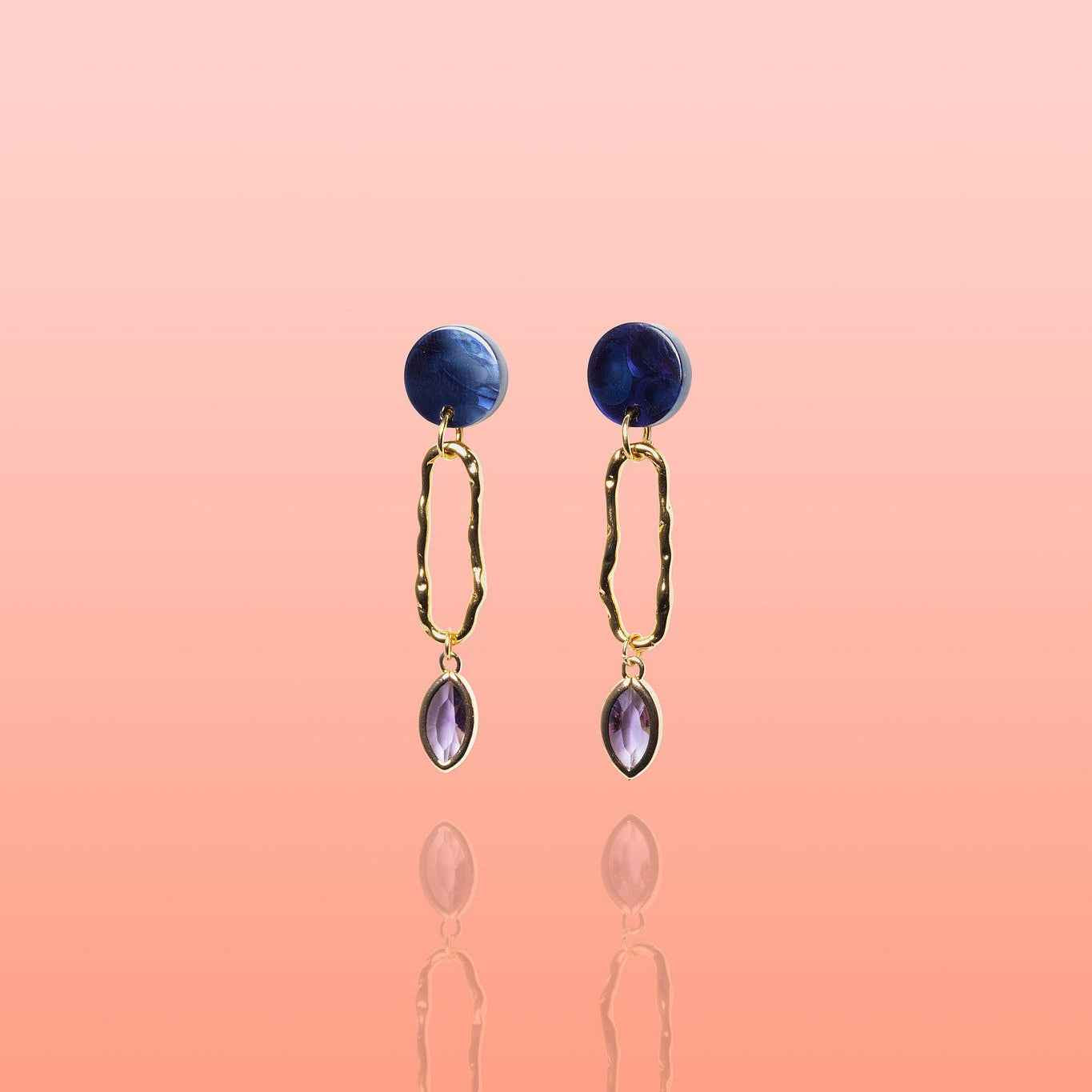 Marina Deep Blue Oval Hoops