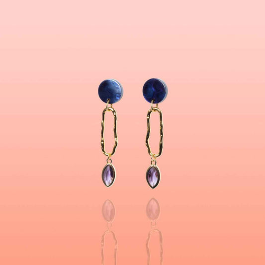 Marina Deep Blue Oval Hoops