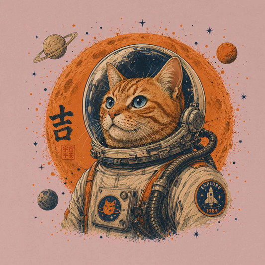 Cosmic Cat Explorer Crew Neck Tee