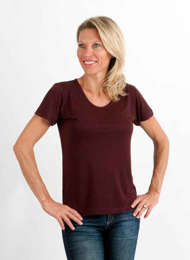 Women's 100% Bamboo Viscose Scoop Neck Short Sleeve T-Shirt