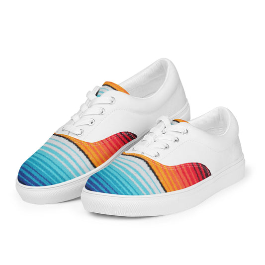 TCB White Serape lace up shoes