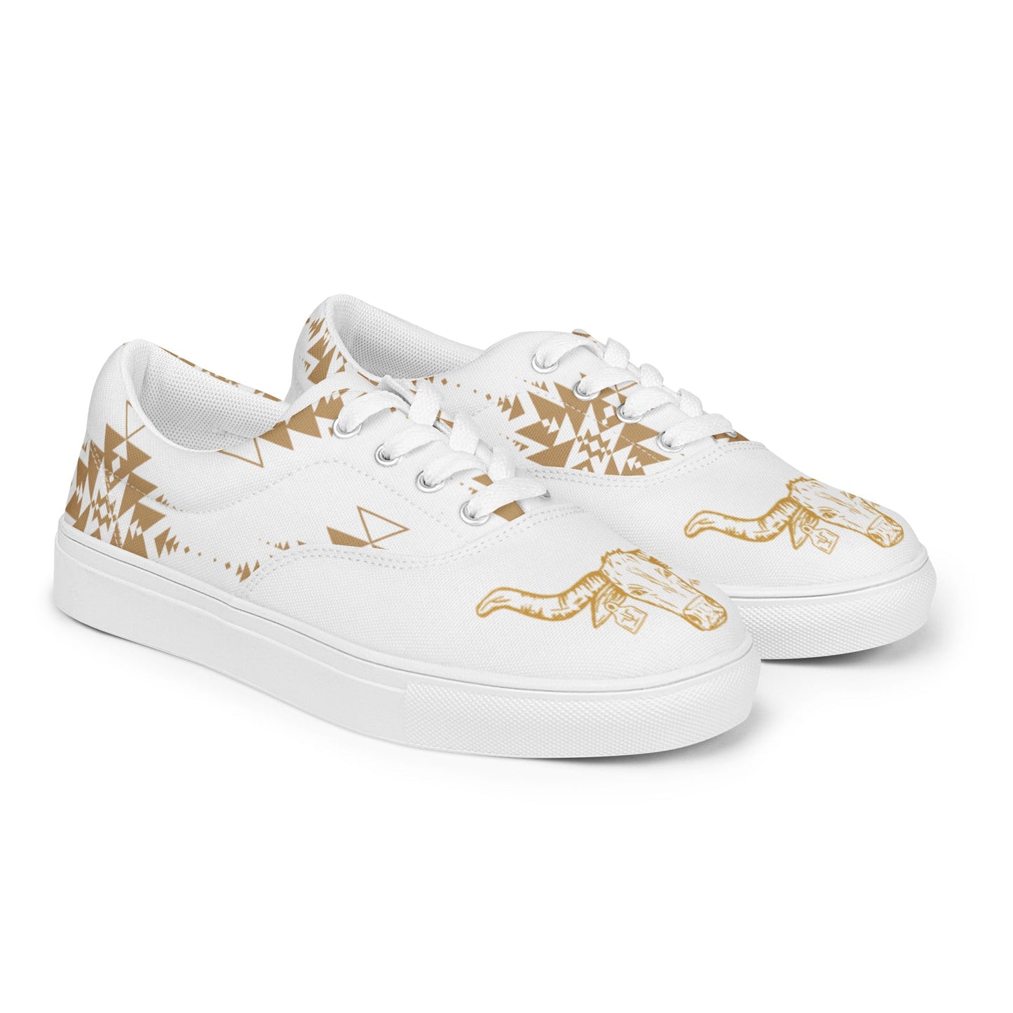 Gold Buckle Long Horn lace up shoes