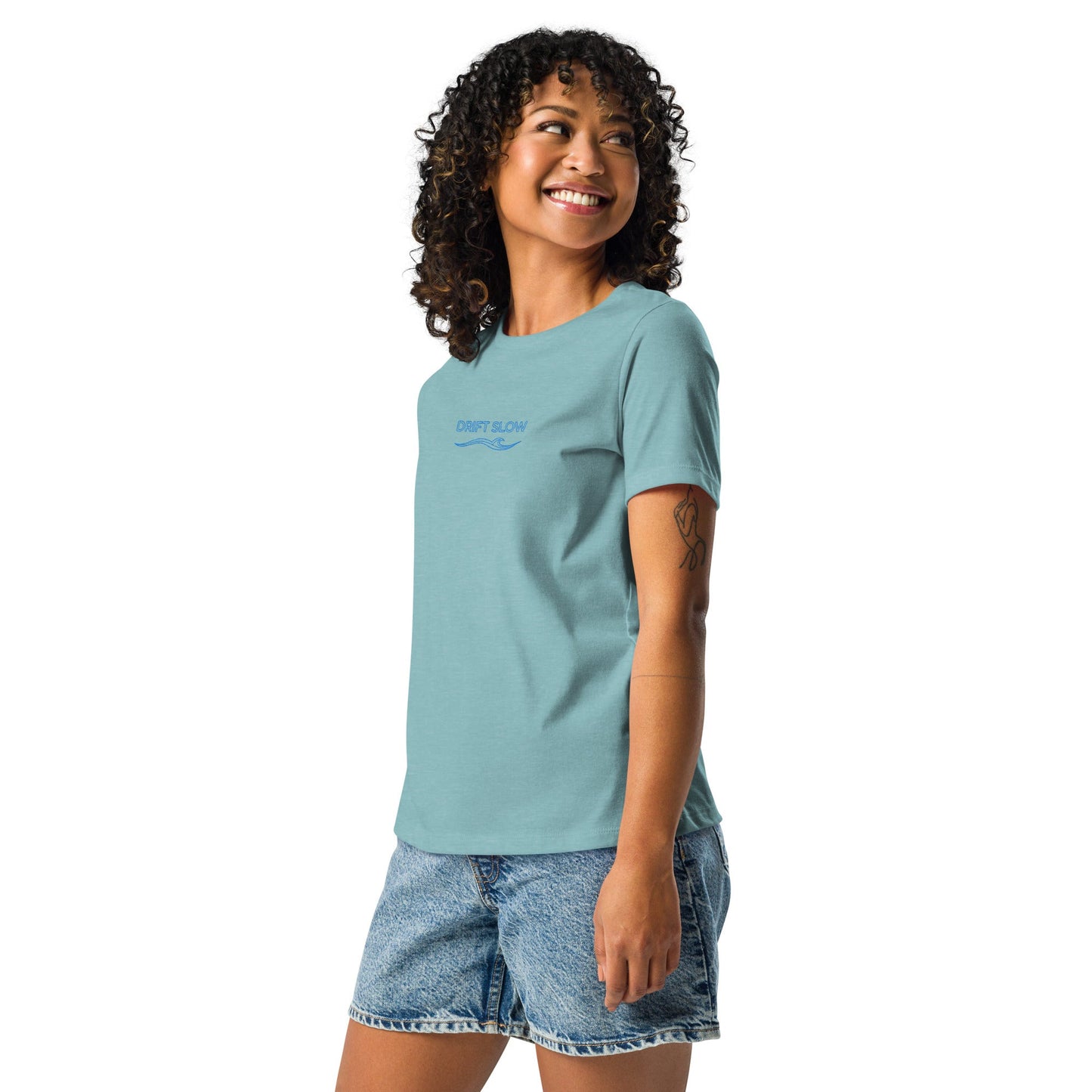 Drift Slow Embroidered Women’s Shirt (BC6400)