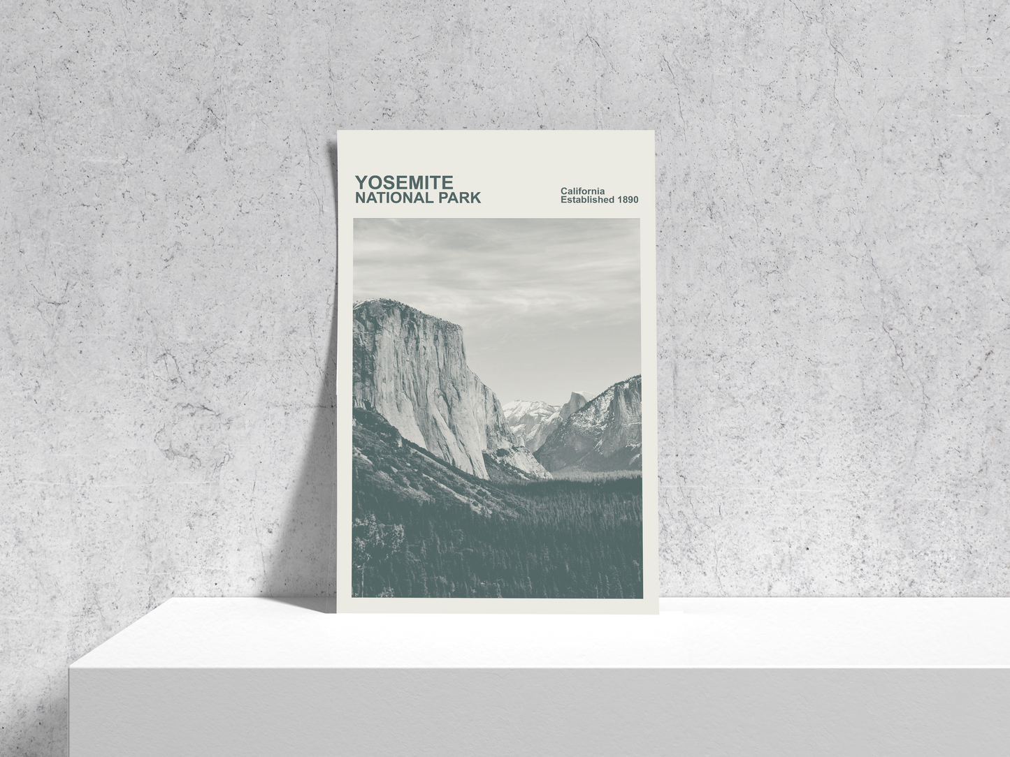 Yosemite National Park Print, Monochrome